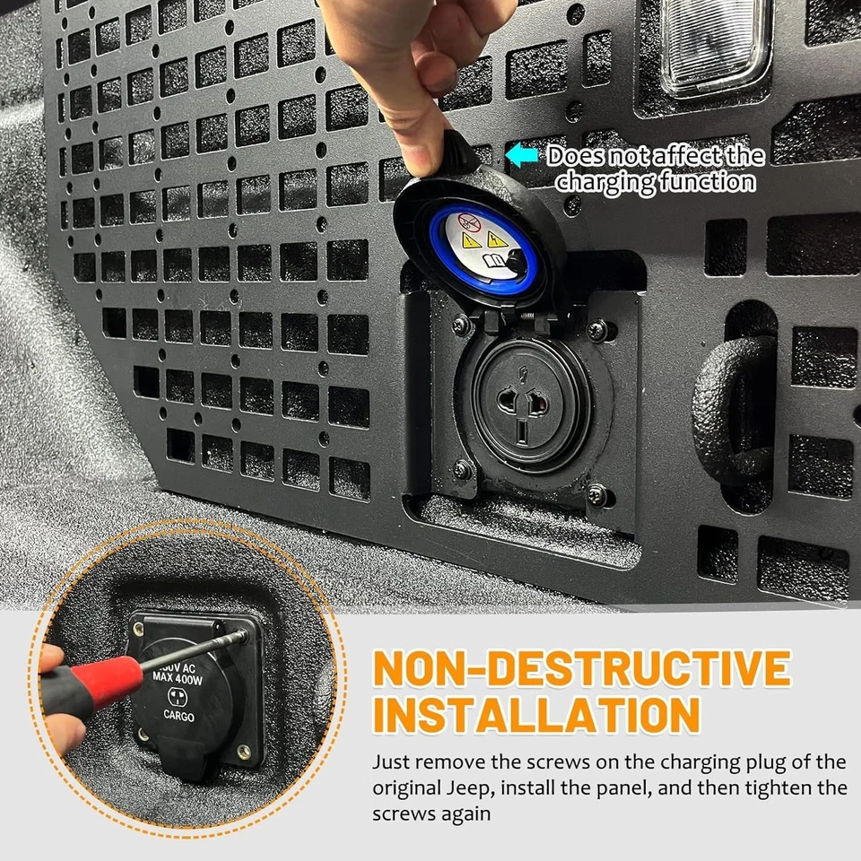 Cama lateral de caminhão sistema de painel MOLLE organizador de armazenamento de carga para Jeep Gladiator JT - Imagem 2 de 4