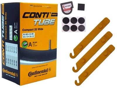 PNEUGO! 1x Fahrradschlauch Continental 54-406 (20x2.10) AV 34mm Schrader +Reifenheber