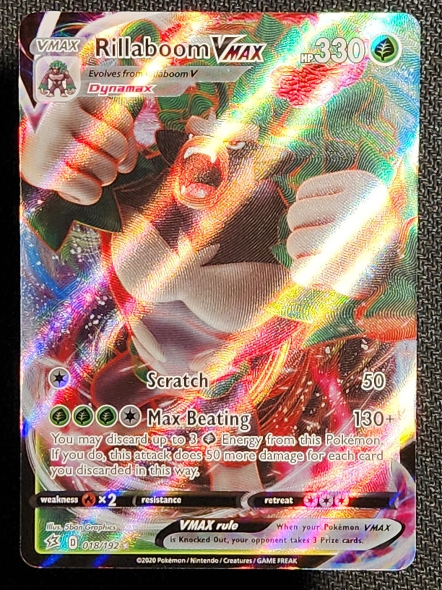 pokemon card rillaboom vmax price Rillaboom VMAX 018/192 Rebel Clash Ultra Rare Pokemon Card-LL