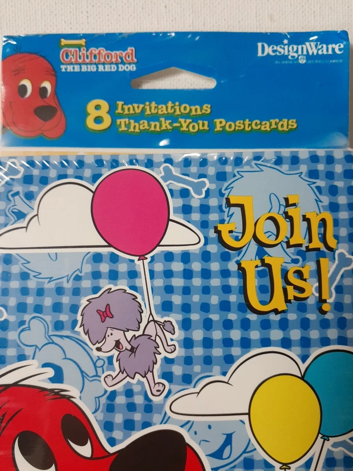 Paquete de 3 tarjetas de agradecimiento de invitación Clifford the Big Red Dog para 24 invitados Foto 3 de 4