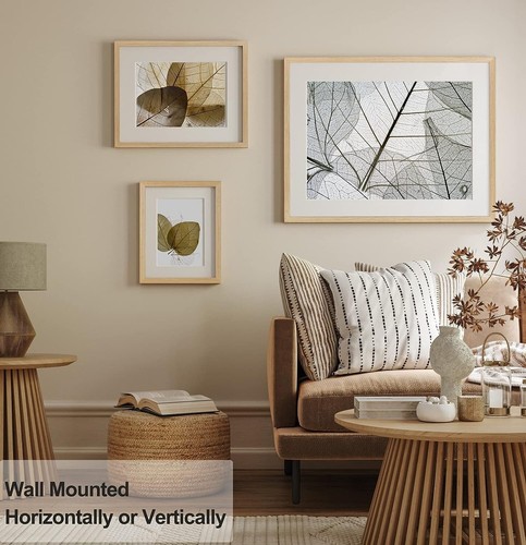 Yaetm 16x24 Frame Set of 2, Solid Oak Wood Poster Frame 16 x 24 inches, Wall Gal - Picture 5 of 10