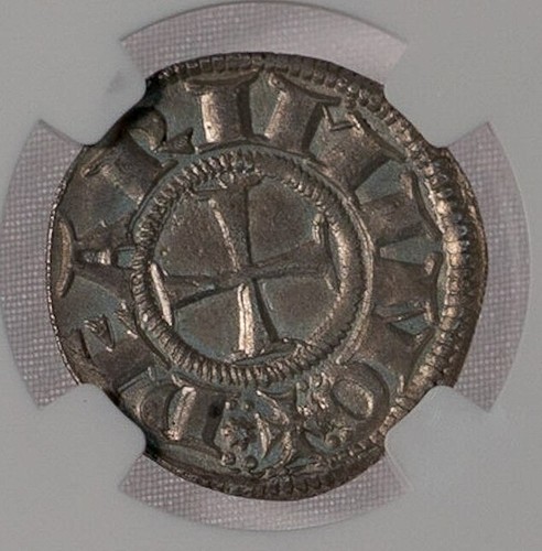 Italy, Rimini, Grosso Agontano (1250-1385) NGC AU58, Extremely Rare, Aqua Tint ! - Picture 6 of 7