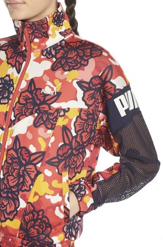 Chaqueta Floral Puma 579242-01 Para Mujer Flourish XTG Rosa Multicolor Talla M Nueva Con Etiquetas - Imagen 2 de 6