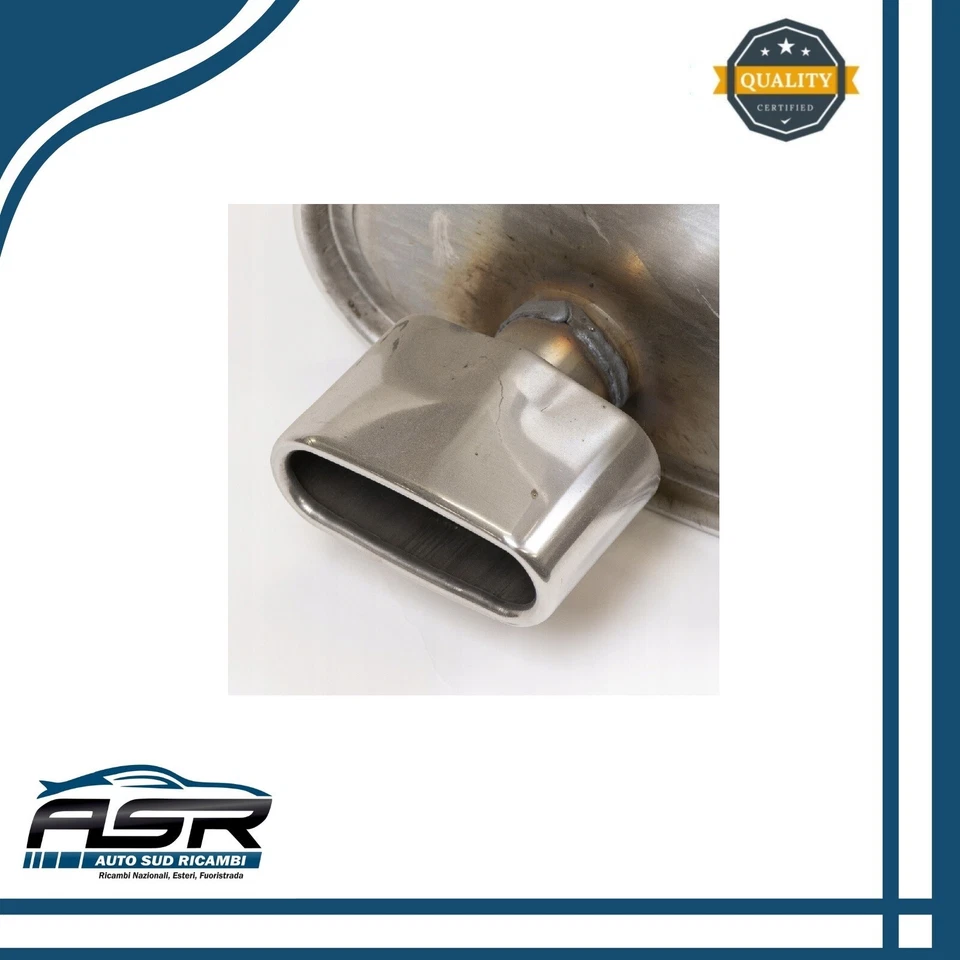 SILENZIATORE TERMINALE CROMATO MARMITTA POSTERIORE FIAT 500 FORD KA 1.2 - Immagine 2 di 4