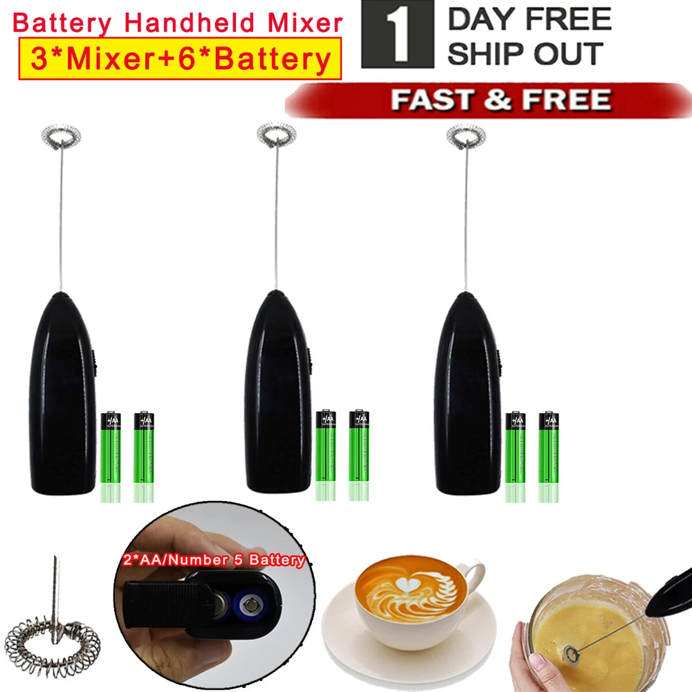 Milk Frother Handheld Electric Mixer Foam Maker with AA Battery for Coffee Drink Milk Frother Handheld Electric Mixer Foam Maker with AA Battery for Coffee Drink