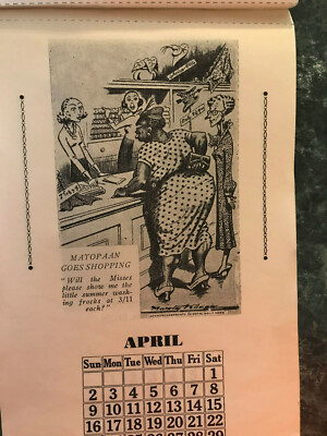 Vintage 1944 "Greeting for 1944" Calendar, Black South Africans Tribal  Comic Pix | eBay