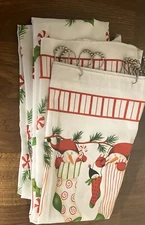 Brand New Christmas Theme Shower Curtain Polyester 70" x 72" W/ 12 Hooks & Liner