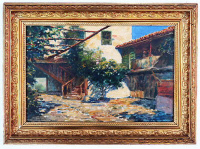 Manuel Lopez Ruiz, Sonnendurchfluteter Innenhof, Öl auf Leinwand, um 1920