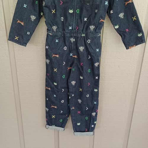 Kenzo Kids All in One Embroidered Denim Jumpsuit Size 12Y Nonstretch Zip - Picture 3 of 16