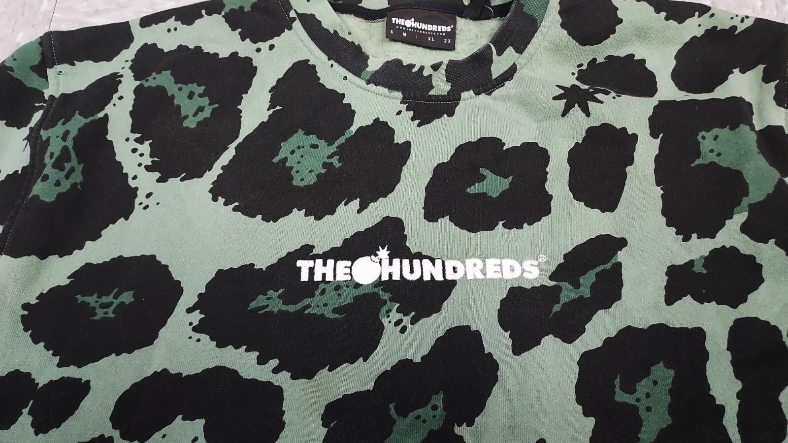 The Hundreds UNISEX Sweatshirt Fight Back Camo Print Size L image 2