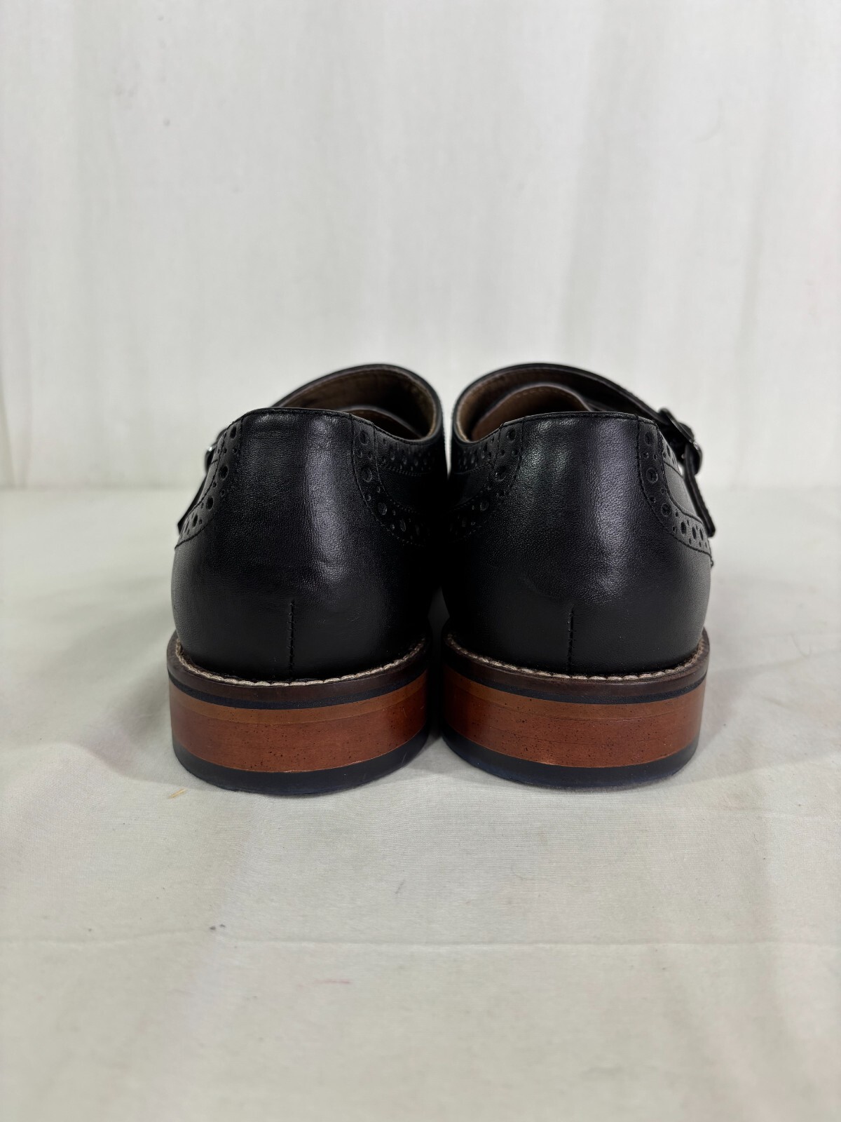 Johnston & Murphy Black Monk Strap Mens Leather S… - image 2