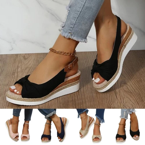 Womens Wedge Sandals Platform Espadrilles Sandal Summer Beach Anti Slip Shoes - Picture 2 of 56