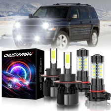 For Jeep Patriot 2010-2017 Led Headlight High Low Beam Fog Light Bulb Combo