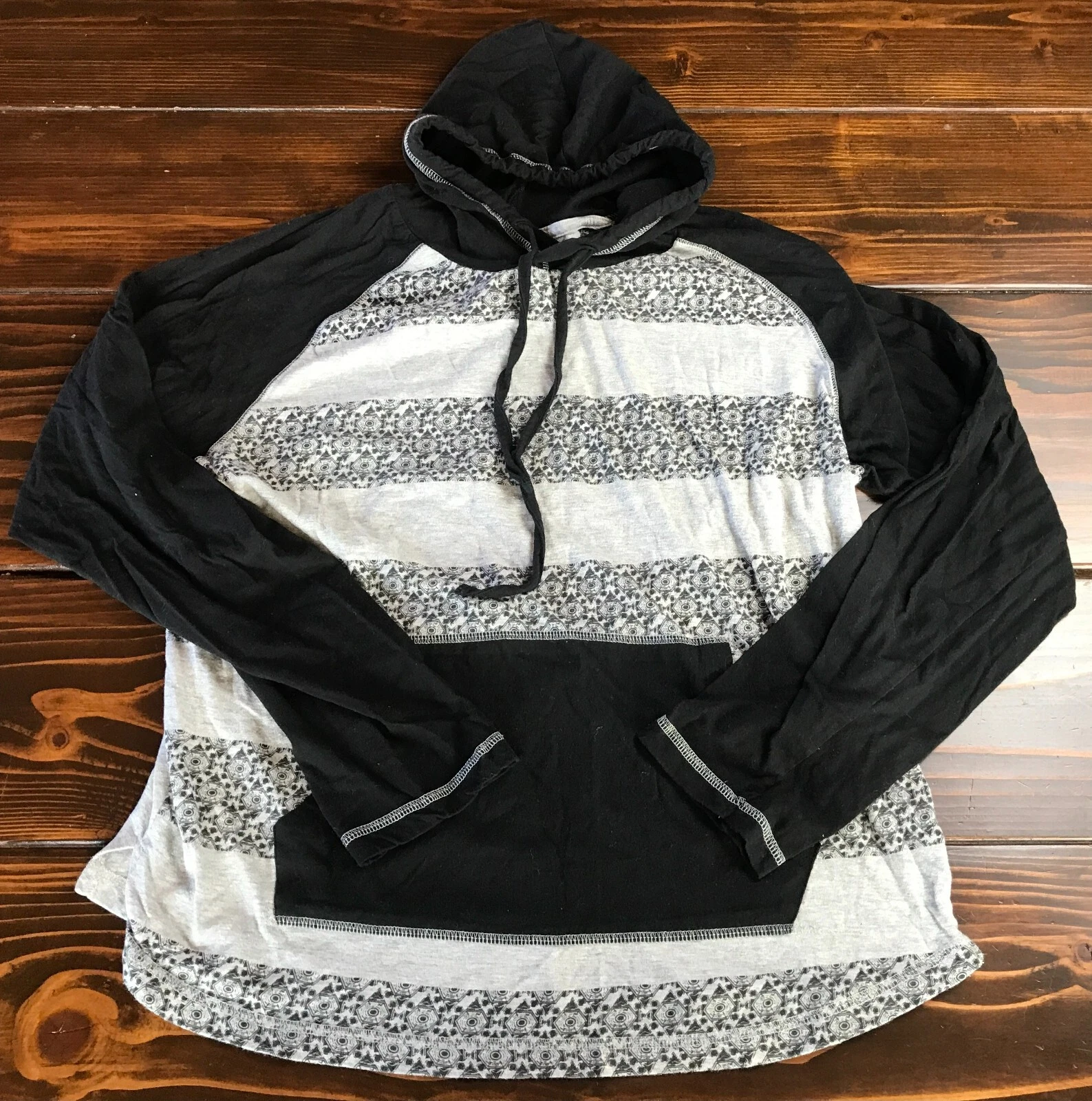 Overdrive Hoodie, Women's Size Large, Gray Black, Lightweight, Pullover