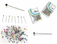 PINS 3CM LONG, COLOURED HEAD, SEWING, CRAFTS, DRESSMAKING ETC, CHOOSE QUANTITY