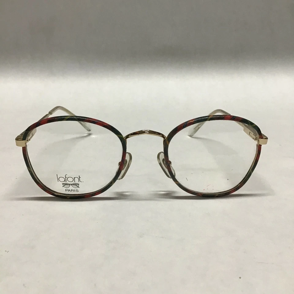 Lafont Youth 45 Dorado con Cuadros W296 Anteojos Vintage Diseñador Marcos 44-18-125 Foto 4 de 4