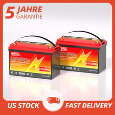 1~2Pack 12V 100Ah LiFePO4 Lithium Battery BMS 15000+Deep Cycle RV Solar Boat 