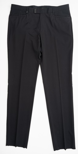 NWT VERSACE COLLECTION Solid Black Flat Front Wool Blend Dress Pants 40 (EU 56) - Picture 3 of 6