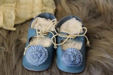 Leather shoes for antique doll Kestner Jumeau Bru Jne 3 1/2" 89mm  233 Dolantik