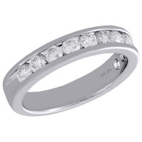 14K WeißGold Kanal Set Diamant Damen Ehering JubiläUm Ring 1 Karat