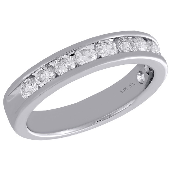 14K WeißGold Kanal Set Diamant Damen Ehering JubiläUm Ring 1 Karat-image