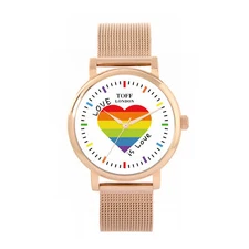 Toff London TLWS-24103 38mm Pride Rainbow Love Is Love Heart Watch