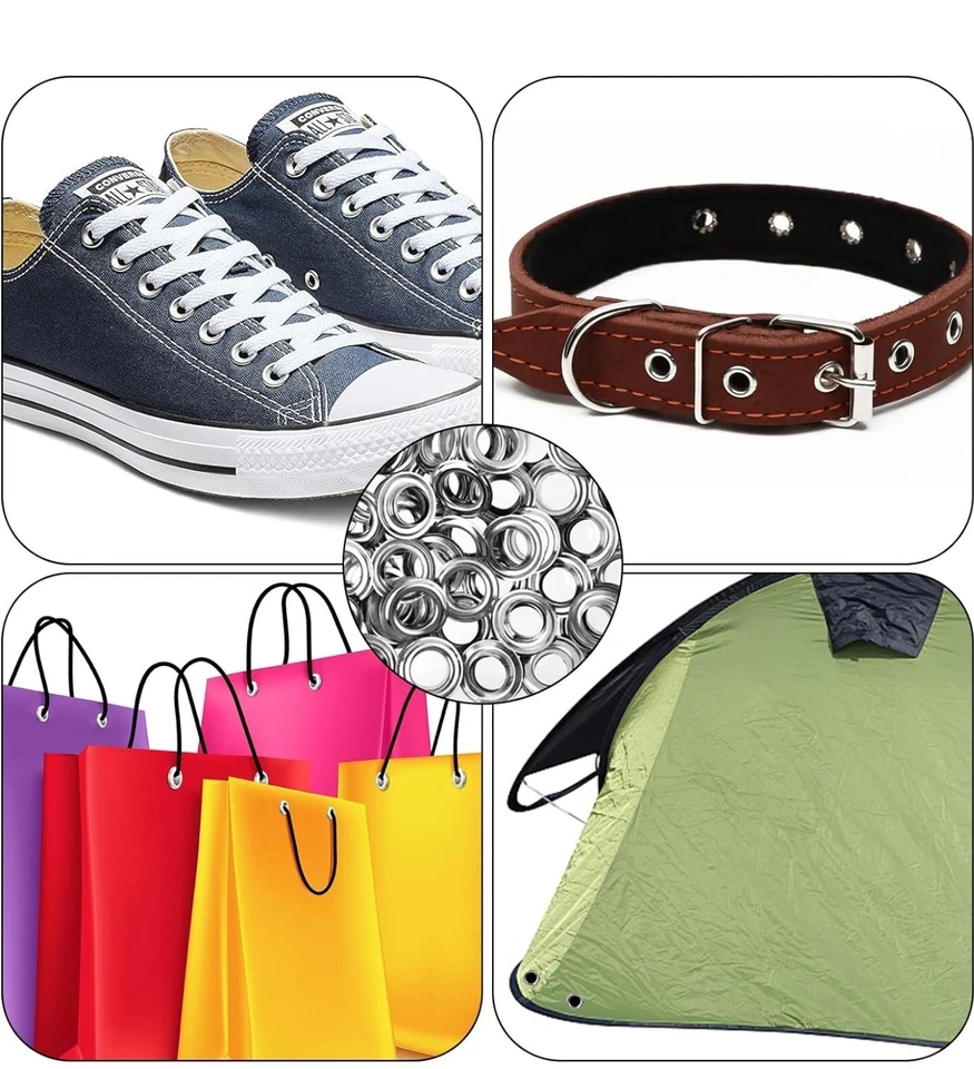 Occhiello Strumento Kit, 120 Pezzi Occhielli Grommet Rondelle, 12Mm Diametro  - Immagine 4 di 4