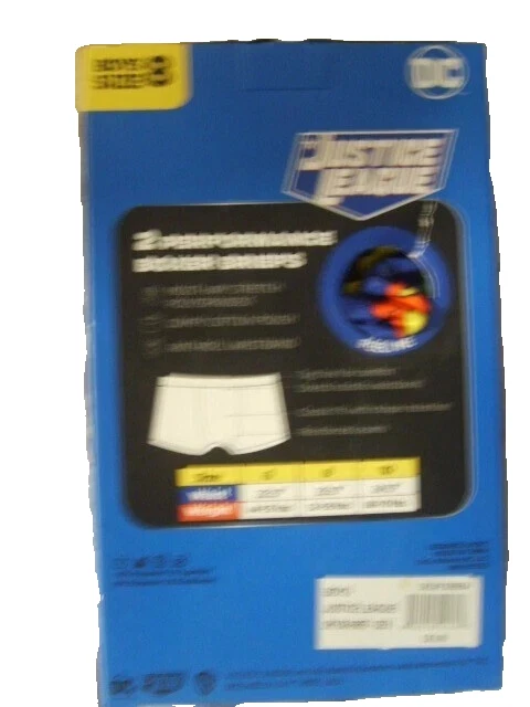 PACK DE 2~JUSTICE LEAGUE~THE AVENGERS~BOXER DE RENDIMIENTO PARA NIÑOS~NUEVO/CAJA~TALLA 8 Foto 2 de 3