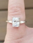 Vintage Square Cz Sterling Silver Ring 925