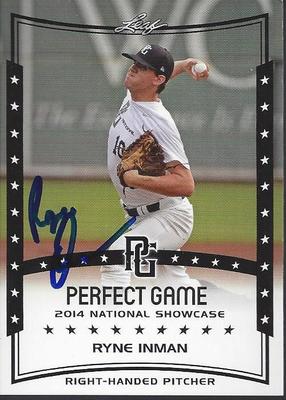 Ryne Inman 2014 Leaf Perfect Game Signed Card | eBay