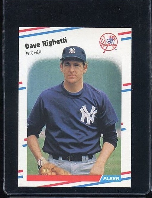 1988 FLEER GLOSSY #220 DAVE RIGHETTI NEW YORK YANKEES 