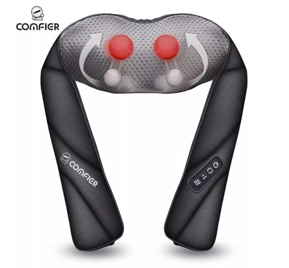 Comfier Shiatsu Neck and Shoulder Back Massager,Massage Pillow with He