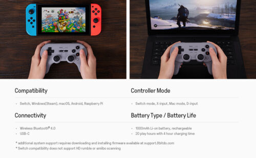 8Bitdo Pro 2 Bluetooth Controller For Switch PC macOS Android Steam Raspberry Pi - Picture 9 of 28