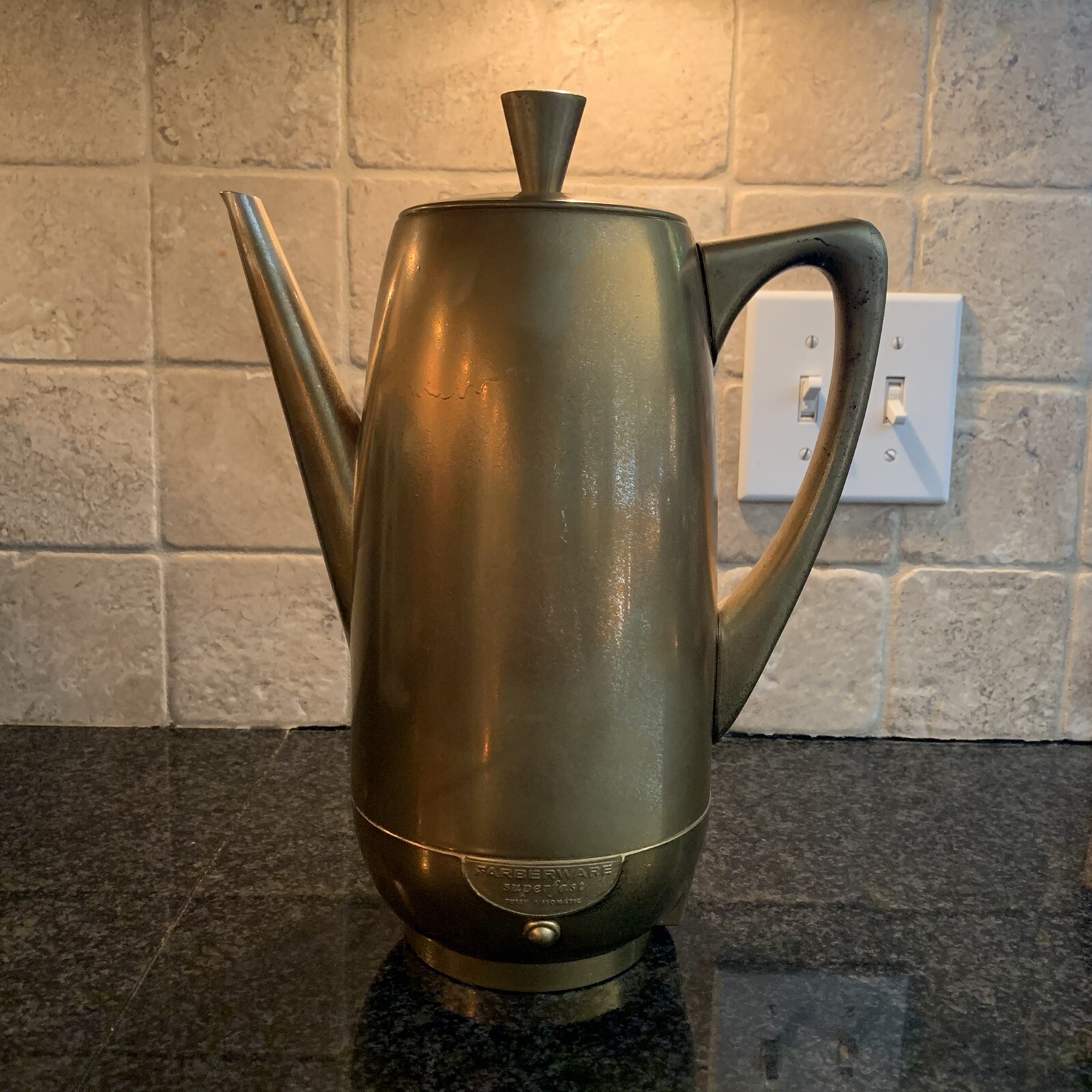 Vintage Gold Farberware Superfast Coffee Percolator 50s * Not Working Decor Prop