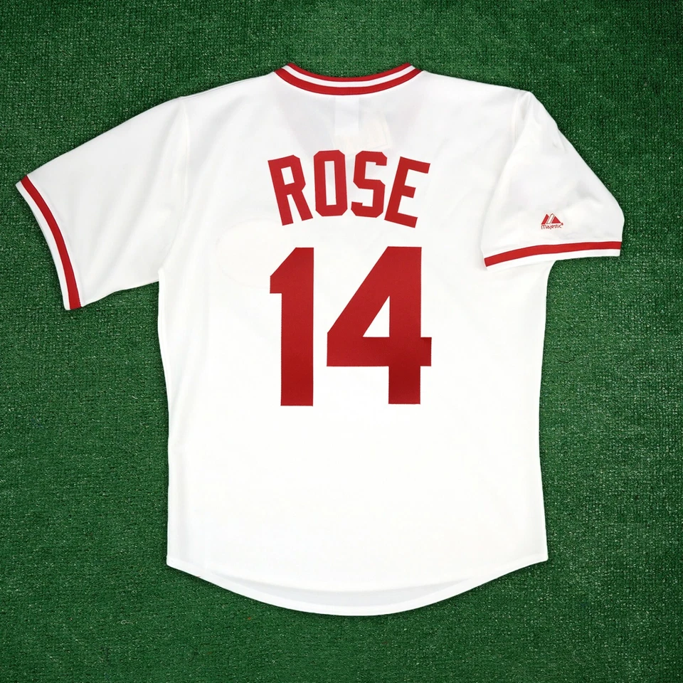 Pete Rose 1975 Cincinnati Reds Men's Home White Cooperstown Jersey - Image 2 of 4