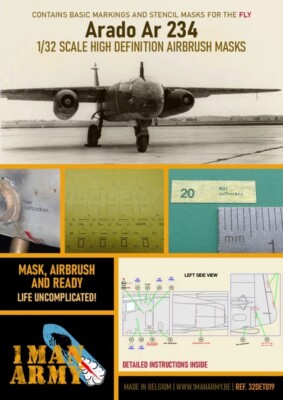Maquette 1/32 Arado Ar 234 Blitz - Marque 1 Man Army, Pour Aérographe, Neuve