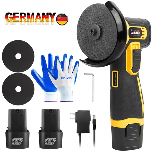 Akku Trennschleifer 12V Winkelschleifer Schleifmaschine Flex Mit 2 Batterien DE - Bild 16 von 16