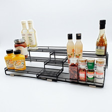 3 Tier Expandable Spice Rack Organizer Shelf Black 14.5 to 29.1 Inches