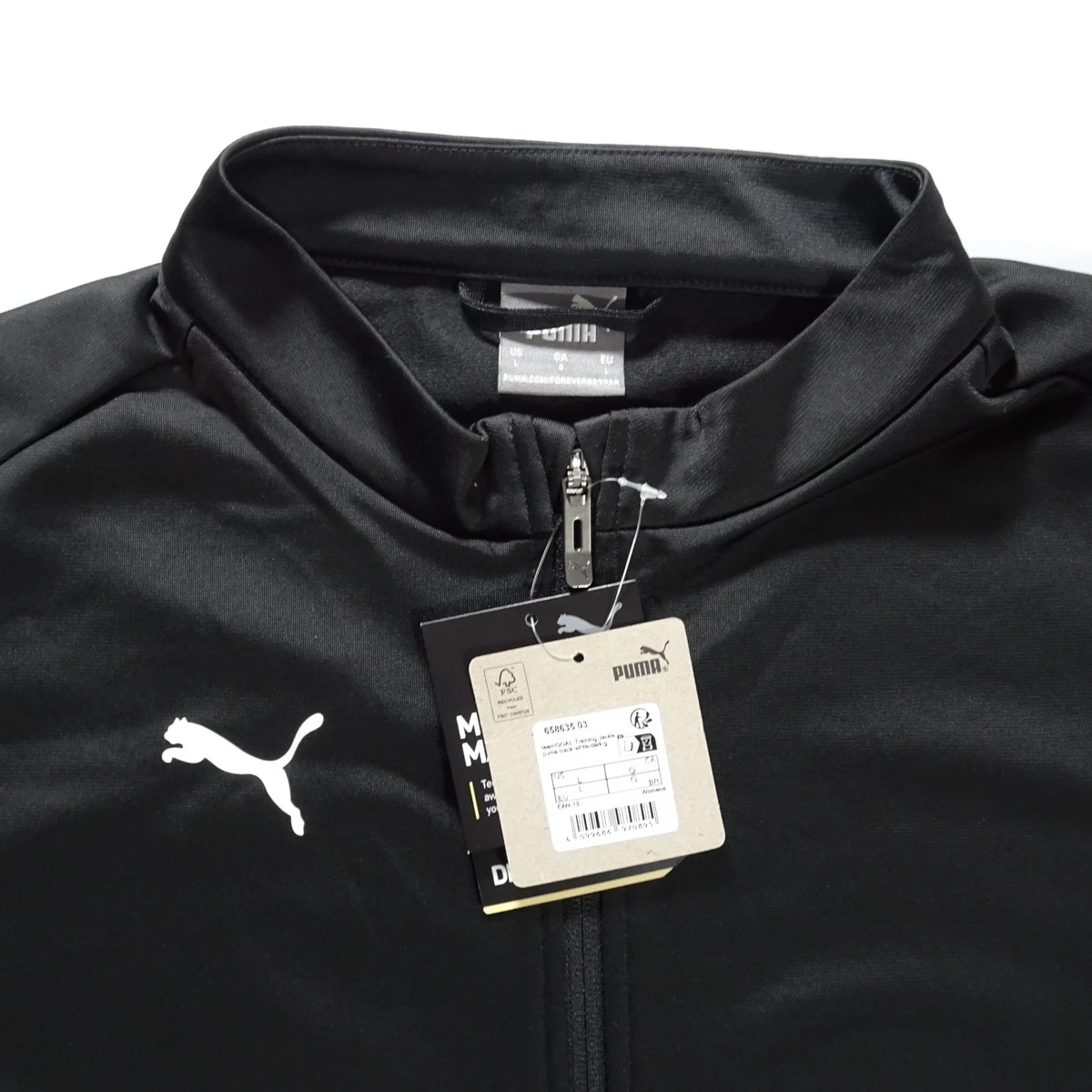 Puma DryCell Black Track Jacket Womens M (Label L) Full Zip Training Sports Top