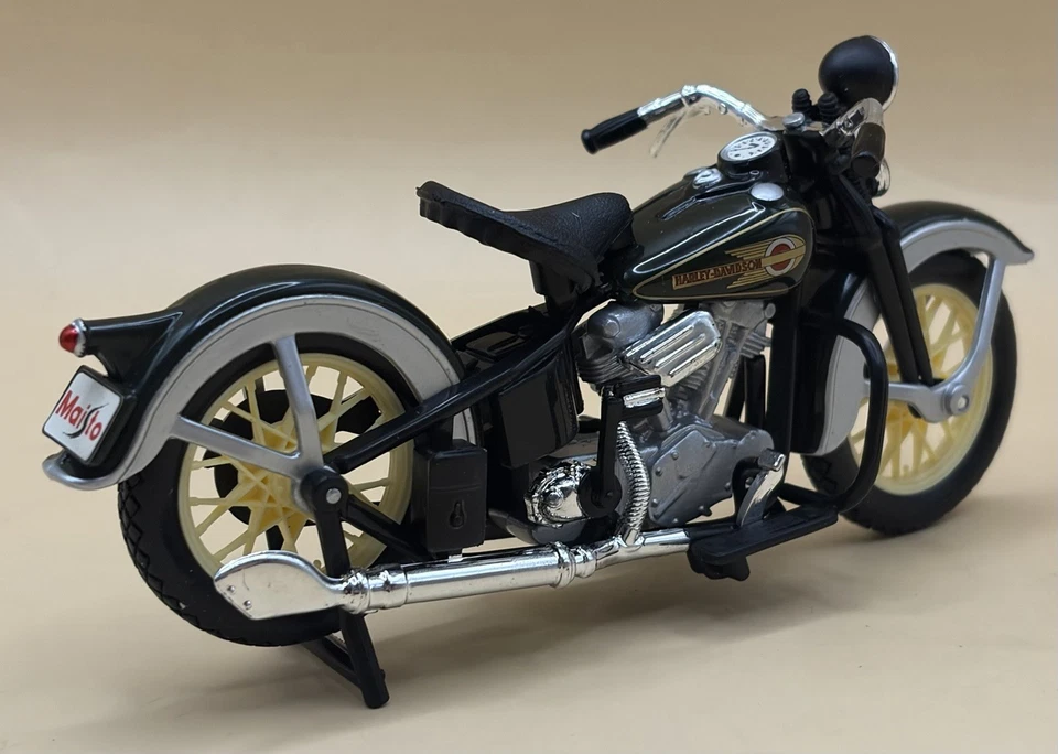 Maisto 1:18 1936 Harley Davidson EL Knucklehead Motorrad - schwarz/grau S7 - Bild 3 von 4