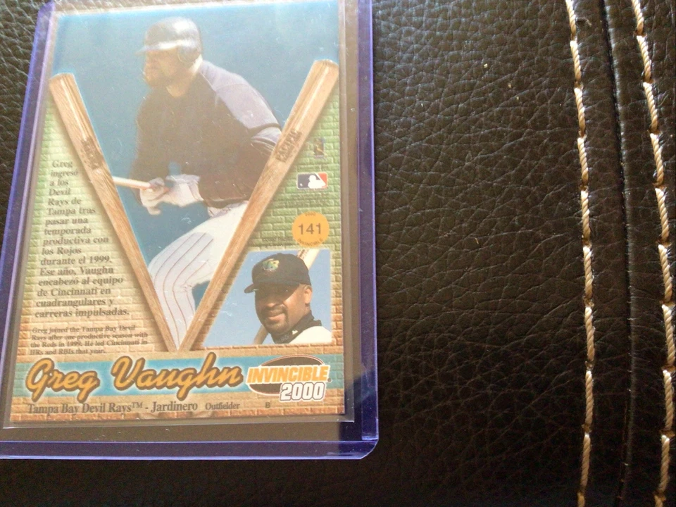 MO GREG VAUGHN/67 PACIFIC INVENCIBLE PLATINO AZUL ERROR ÁNGELES #141 2000 00 Foto 2 de 3