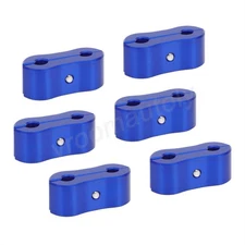 US 3/16 BRAKE TUBING SEPARATOR CLAMPS BLUE ALUMINUM (SET OF 6) DUAL HOSE CLAMPS