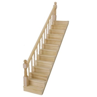 1/12 DIY Mini House Miniatur -Holztreppe mit links Handläufe