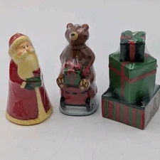 White Barn Candle Co. North Pole Trio Figural Candles Santa Bear NOS NIB...