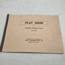 July 1949 Grundy County Iowa Plat Book IA Grundy Center Reinbeck Dike Wellsburg
