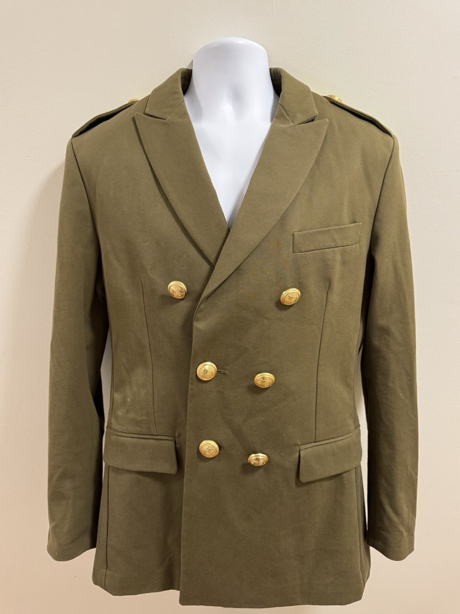 ジャケット・アウター Palm Angels double-breasted blazer 50 Palm Angels Double Breasted Hi-Vis Military Blazer, Green, Size 50