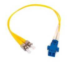 1ft LC Female To ST Male Singlemode 9/125 Duplex Fiber Optic Adapter Cable