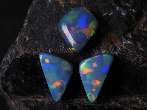 Opal Doublet Cabochon Multi Fire Smooth Polished Synthetic Stone Fancy Shape - Picture 9 of 14