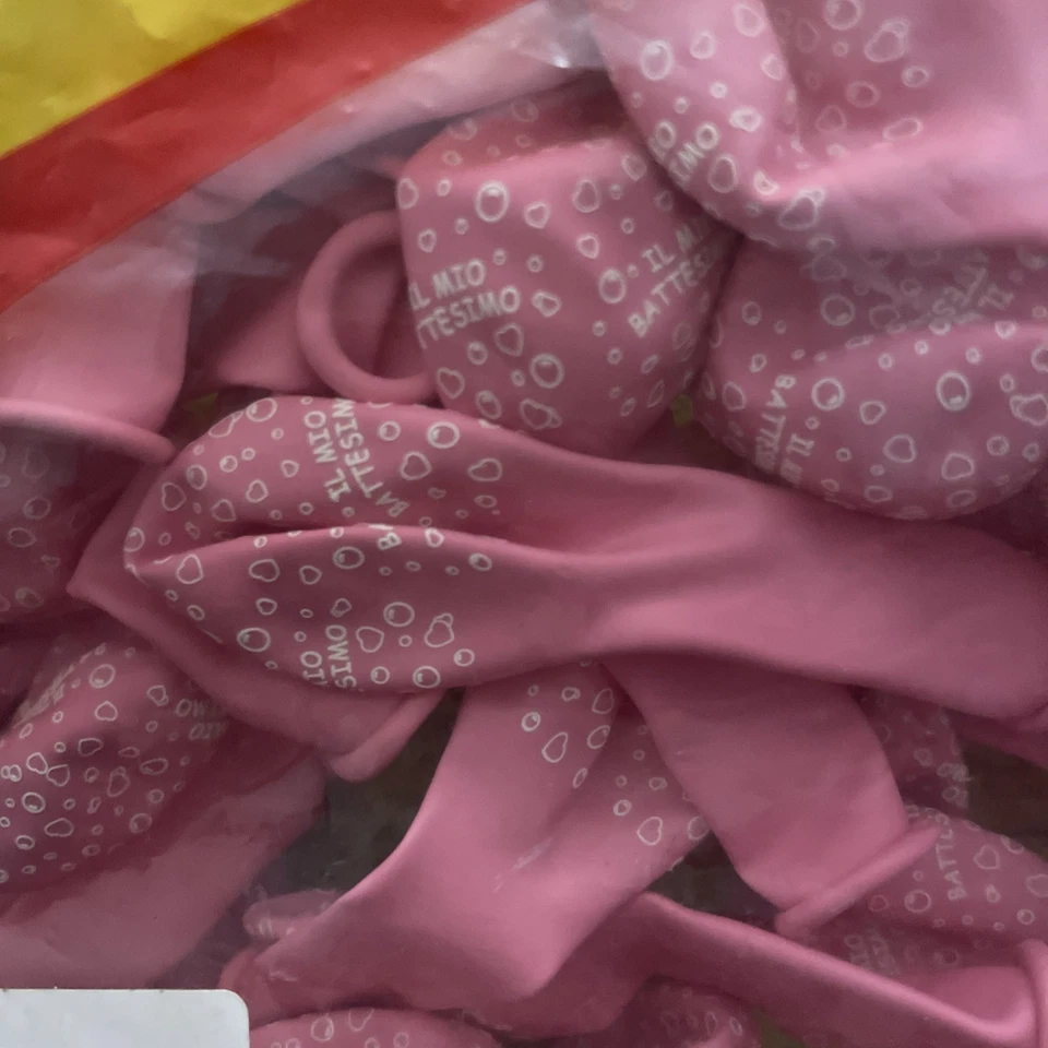 100 Palloncini 5” Rosa Tutti Il Mio Battesimo - Immagine 2 di 3