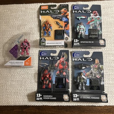 mega construx halo heroes Lot Of 5 Spartan Helljumper, Sangheli Honor Guard